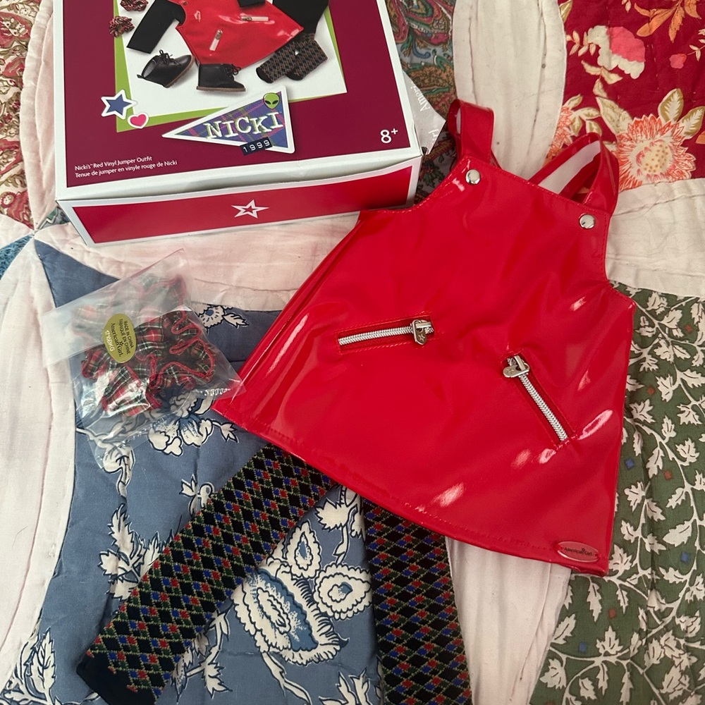 Red Vinyl Doll Outfit with Accessories